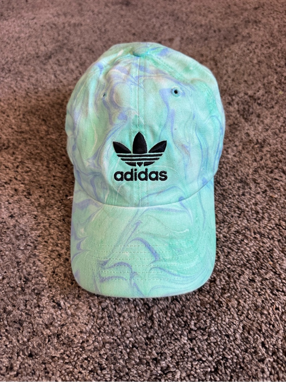 adidas turquoise and mint Marble Print Baseball Cap